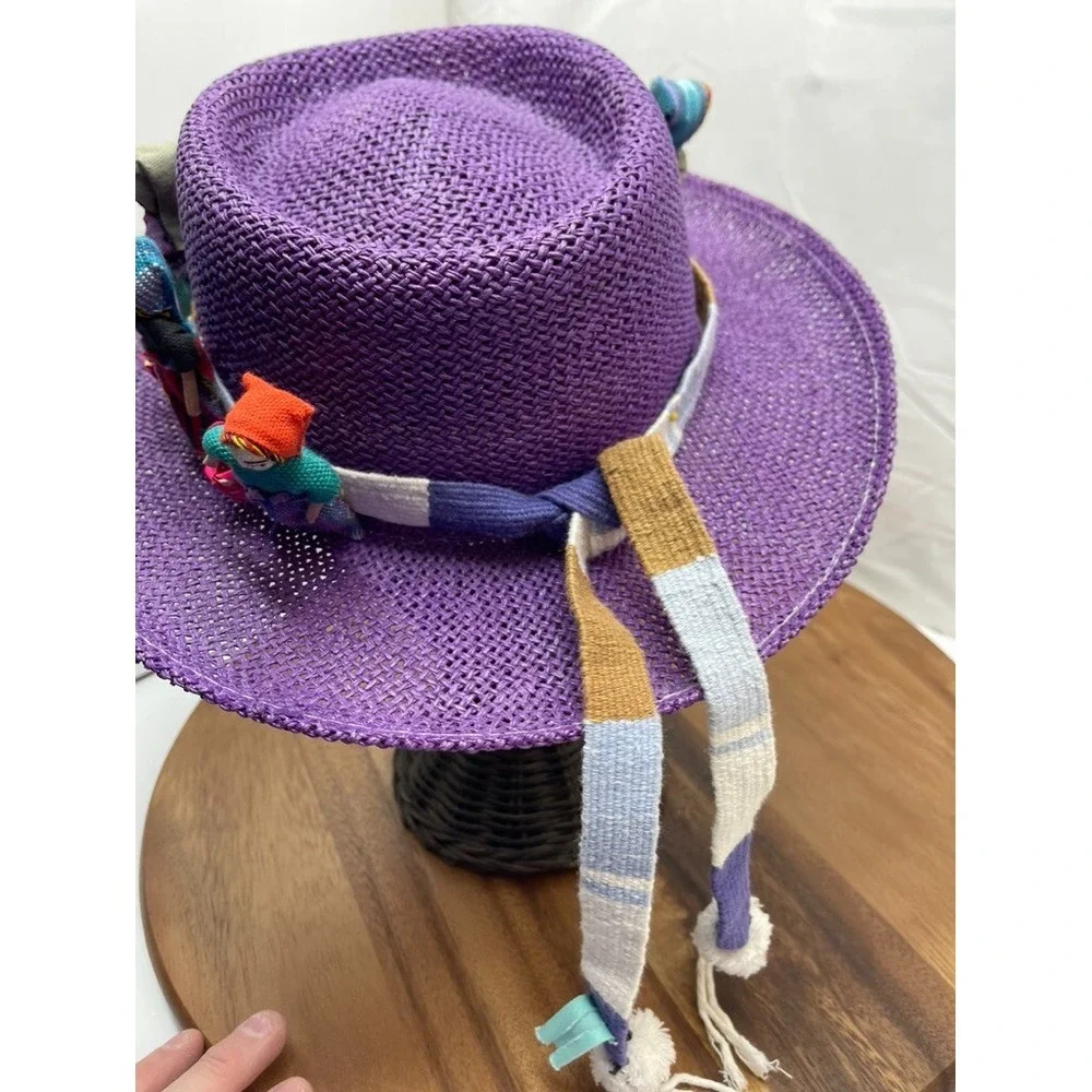 Hat Artist day of the dead zombie hat purple, unique, handmade artist 3D‎
